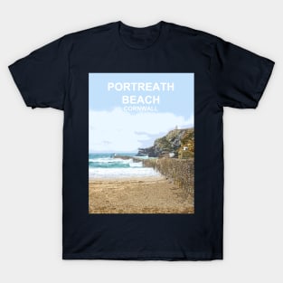 Portreath Cornwall. Cornish gift. Travel poster T-Shirt